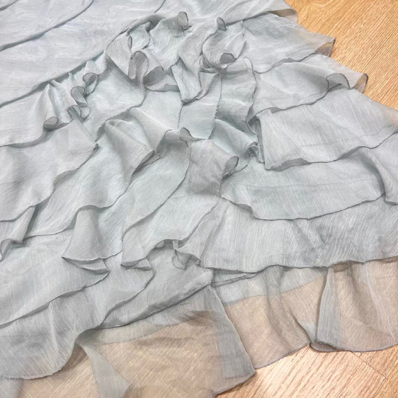 Light Blue Mint Ruffle Mini Dress - Picture 4 of 9